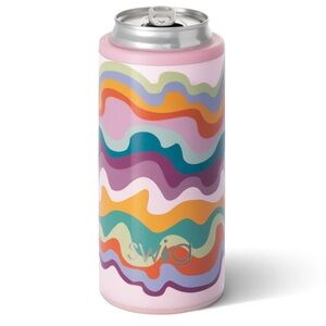 Swig Life Skinny Can Cooler in the Sand Art pattern